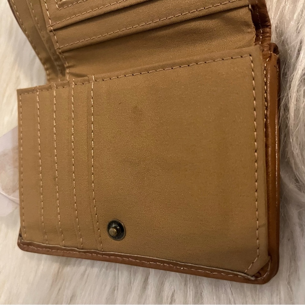 Fossil Beige and Brown Leather Wallet with Floral Studs - Picture 12 of 15